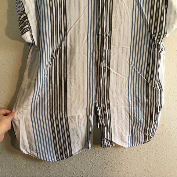 Jones NY Striped Half Zipper Tunic Blouse - Picture 4 of 9